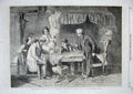 Old Antique Print 1862 Grandfathers Portrait House Children Easel Knight 19th