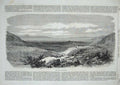 Original Old Antique Print 1870 View Plains Marathon Man Mountains Sea Country