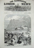 Original Old Antique Print 1872 Scene Landslip Savoy Mouth Mont Cenis Tunnel