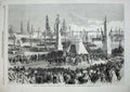 Original Old Antique Print 1869 Ships Prince Princess Denmark Custom Copenhagen