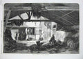 Original Old Antique Print Rag Warehouse Paris France 1857 Fine Art Victorian