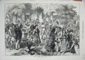 Old Antique Print 1872 Holiday Amusements Parisians Bougival France Dance 19th