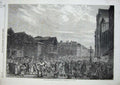 Old Antique Print 1869 Paris Halles Centrales Daybreak Sale Market Street 19th