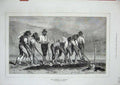 Old Print Ref.989 1871 Field Labourers Farming Men Digging Hennebicq Art