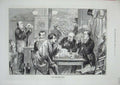 Original Old Antique Print 1873 White Beer Room Berling Germany Drinking 19th