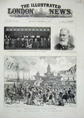 Original Old Antique Print 1890 Bournemouth Town Clerk Mcwilliam Mayor Charter