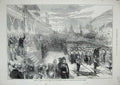Old Antique Print 1872 Drilled Schools Prince Wales Horticultural Gardens 19th