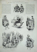 Old Antique Print 1892 East London Childrens Hospital Shadwell Ward Baby 19th