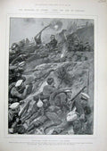 Original Old Antique Print 1904 Telissu War Russians Japanese Siers Army Art