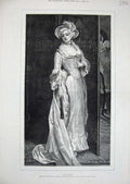 Original Old Antique Print 1883 Portrait Lady Teazle Woman Gordon Art Victorian