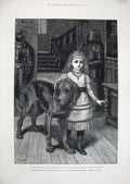 Old Antique Print 1878 Little Girl Pet Dog Cissy Neptune House Dadd Art 19th