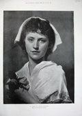Original Old Antique Print 1894 La Rose Portrait Beautiful Lady Arthur Burchett