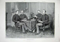 Old Antique Print Consultation San Remo Men Meeting Table Fine Art 1888 19th