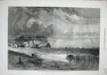 Old Antique Print 1872 View Town Joppa Houses Sea Camel Holy Land Harper 19th