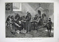 Old Antique Print 1886 Forestier Fine Art Monks Poor People Men Food Wine 19th
