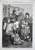 Original Old Antique Print 1858 Artist Painting Children Portrait Morten 19th