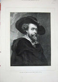 Original Old Antique Print 1877 Sir Peter Paul Rubens Great Flemish Painter Man