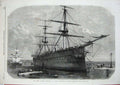 Old Antique Print 1867 Screw Steamer Euphrates British Troops India Art 19th