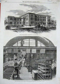 Original Old Antique Print 1861 Orphan School Haverstock Manufacture Candles