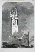 Old Antique Print National Wallace Monument Abey Craig Stirling 1861 Art 19th