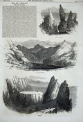 Old Antique Print 1868 Isle Skye Storr Glen Harticorry Quirang Scotland 19th