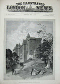 Old Antique Print 1888 Glasgow International Exhibition Bishop'S Palace 19th