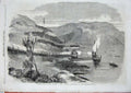 Old Antique Print Inauguration Queen Glasgow Waterworks Loch Katrine 1859 19th