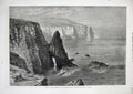 Original Old Antique Print 1874 Fine Art Duncansby Head John 'Ogroats Scotland