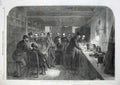 Original Old Antique Print 1866 Testing Recovered Atlantic Telegraph Cable Art