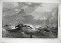 Old Antique Print 1855 Paris Exhibition Dutch Boats Storm Doggerbank Art 19th