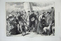 Original Old Antique Print Highlands Scotland Ship Ferry Boat 1871 Dogs People