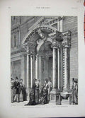 Original Old Antique Print 1877 Grosvenor Gallery New Bond Street London 19th