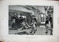 Original Old Antique Print 1881 Traflagar War Ship Navy Sailors Little Girl Art