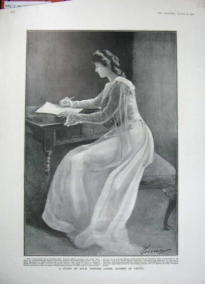 Original Old Antique Print 1903 Portrait H.R.H Princess Louise Duchess Argyll