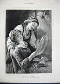 Original Old Antique Print 1879 Belgian Gallery Art Ladies Fashion Fine Art