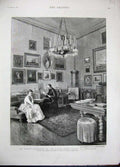 Old Antique Print 1887 Danish Royal Family Copenhagen King Queen Denmark 19th