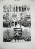 Old Antique Print 1881 Canonization Saints Vatican Rome Pope Procession 19th