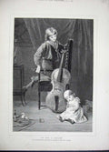 Old Antique Print 1879 Little Children Musical Instruments Kate Perugini 19th