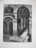Old Antique Print Festival London Gregorian Church 1875 Paul'S Cathedral 19th