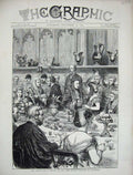 Old Antique Print 1872 Loving Cup Lord Mayor'S Banquet Guildhall London 19th