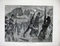 Original Old Antique Print 1872 London Street Scene November Fog People Horses
