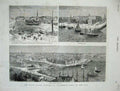 Old Antique Print 1882 Royal Palace Stockholm Cathedral Riddarholem Ship 19th