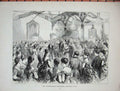 Original Old Antique Print 1870 Honourable Artillery Compnay Ball Dancing Men