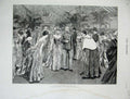 Original Old Antique Print 1887 Lord Mayor Jubilee Ball Guildhall Royal Party
