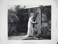 Antique Print Ref.991 1877 Art Royal Academy Lady Woman Gate Garden Flowers
