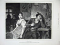 Original Old Antique Print 1882 Hugo Kauffmann Art Man Woman Jealousy Pipe Inn