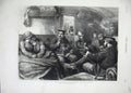 Original Old Antique Print 1877 War Train Seirs Kischeneff Pruth War Smoking