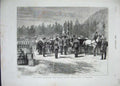 Old Antique Print 1876 Queen Colours Royal Scots Ballater Scotland Army 19th