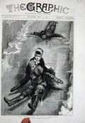 Original Old Antique Print 1877 Ice Side People St Petersburg Hills Russia Art