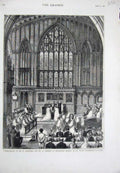 Old Antique Print 1877 Caldwell Sargent Bishops Cathedral Calcutta Church 19th